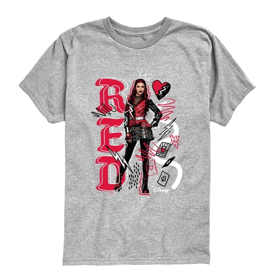 Descendants: Wicked Wonderland - Hand Drawn Red Short Sleeve Graphic T-Shirt