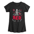 thumbnail image 1 of Descendants: Wicked Wonderland - Punk Red Fitted Short Sleeve Graphic T-Shirt, 1 of 4