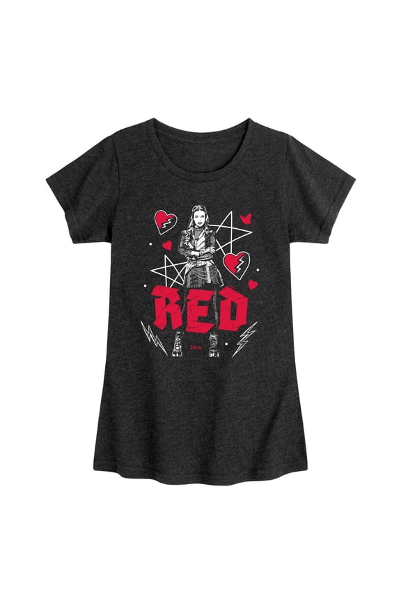 - Punk Red Fitted Short Sleeve Graphic T-Shirt
