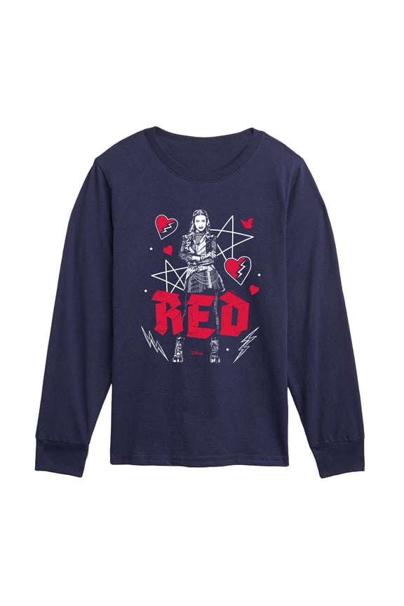 - Punk Red Long Sleeve Graphic T-Shirt