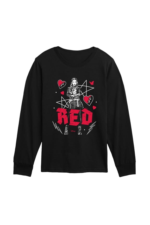 - Punk Red Long Sleeve Graphic T-Shirt