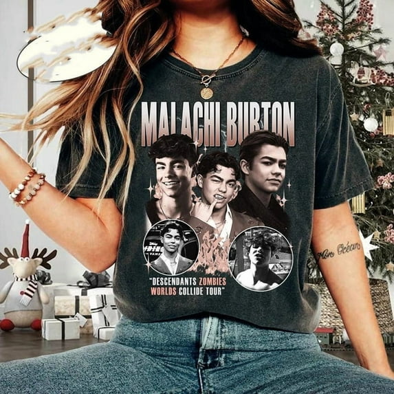 Descendants Zombies 4 Tour Shirt, Worlds Collide Malachi Burton Victor Shirt, Summer Music Festival 2025 Tee,Dark Heather Color,Size M