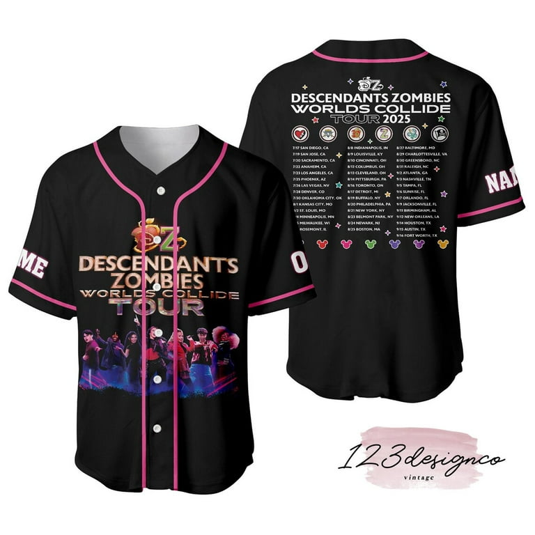 Descendants Zombies Personalized Baseball Jersey Tee, Disney