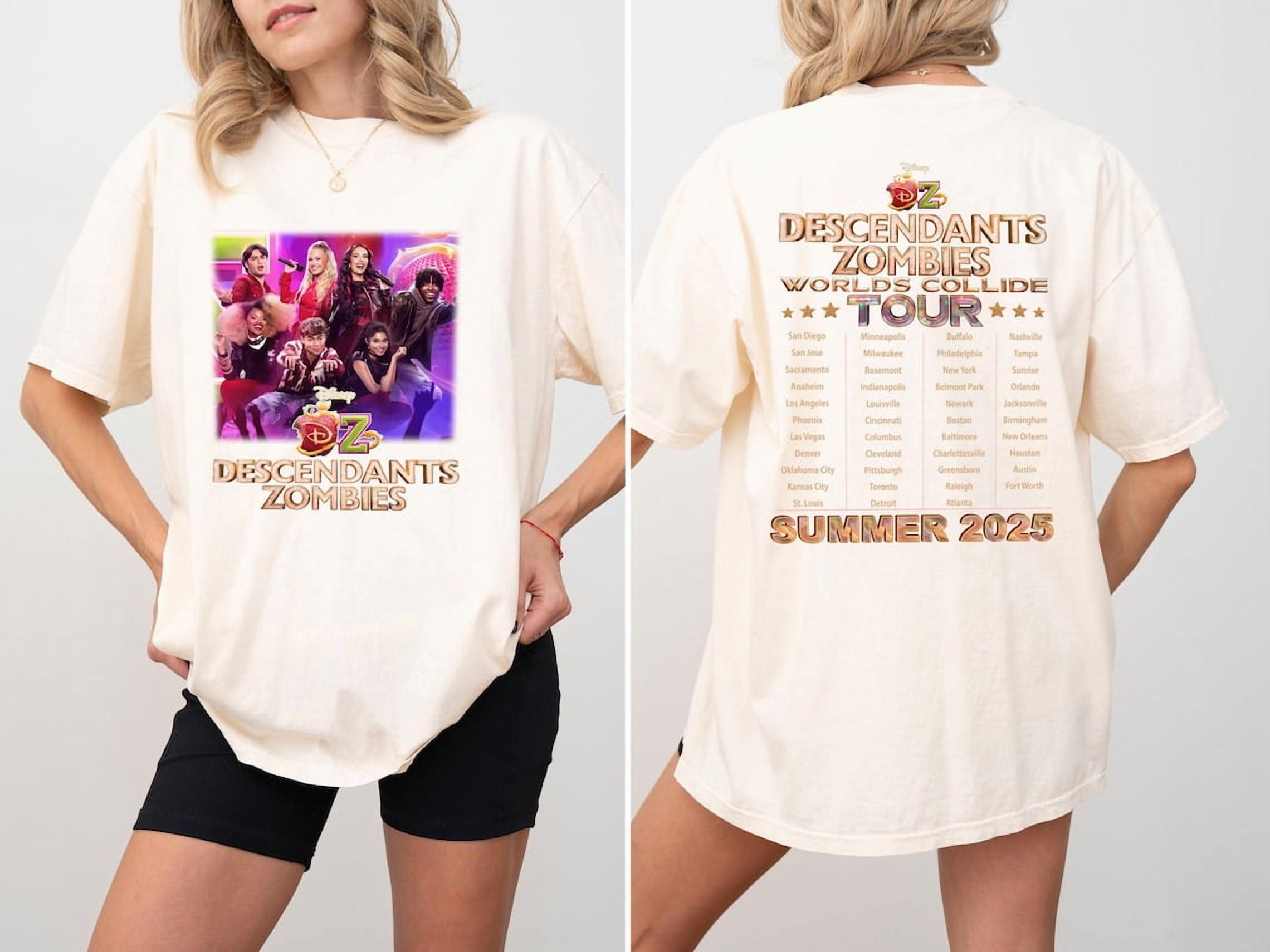 Descendants & Zombies Worlds Collide Tour 2025 T-Shirt | Disney