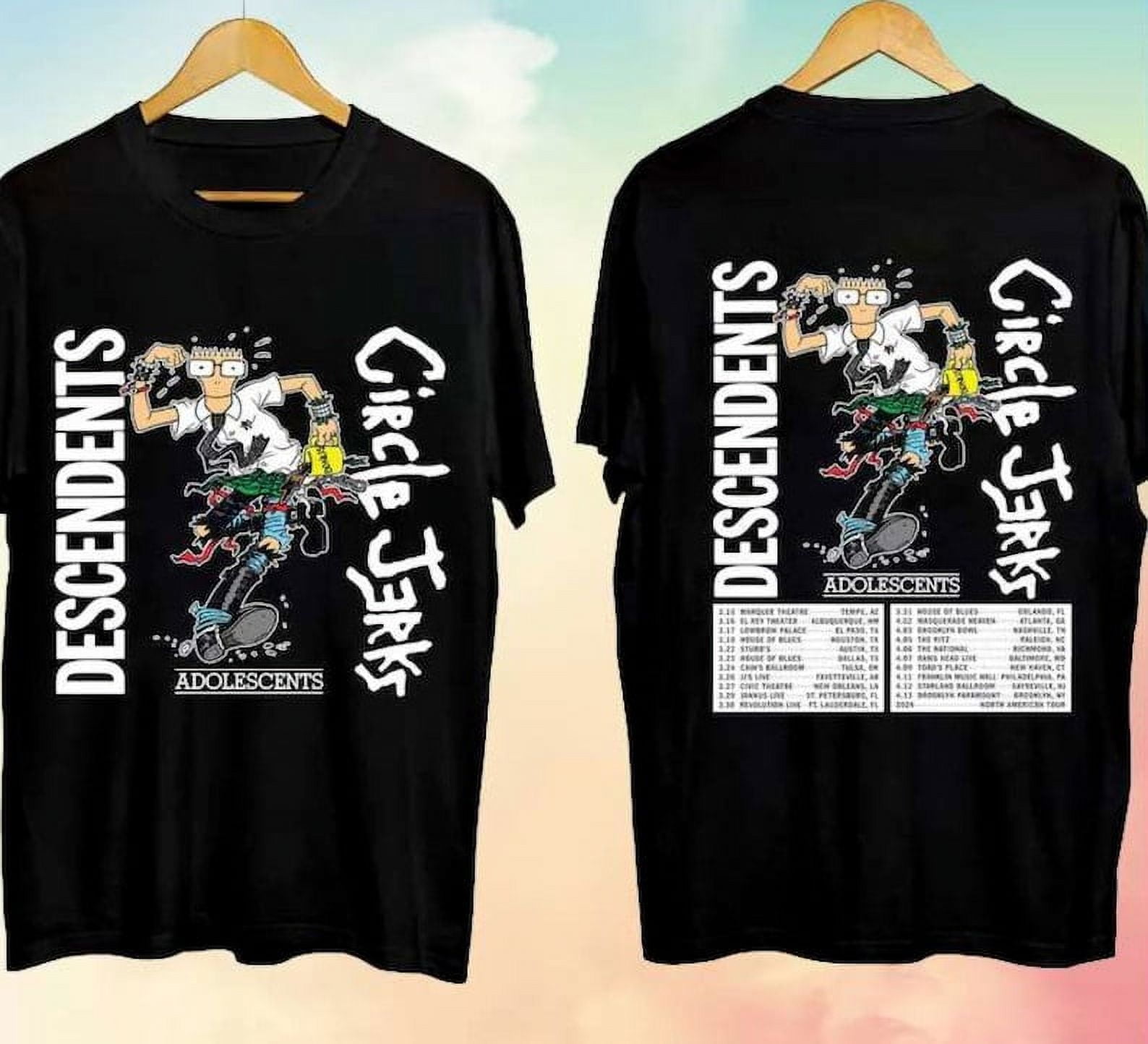 人気の新作 Jerks Circle Descendents Tour T-Shirt Dates Concert 2024 ミュージシャン