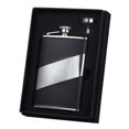 thumbnail image 1 of Descent Black Leather 8 oz Flask Gift Set, 1 of 1