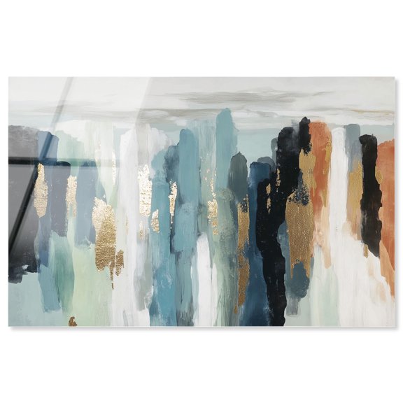 Descent in Gold III Acrylic Print Green Wall Art by Art Remedy, Ready to Hang, 36 x 24