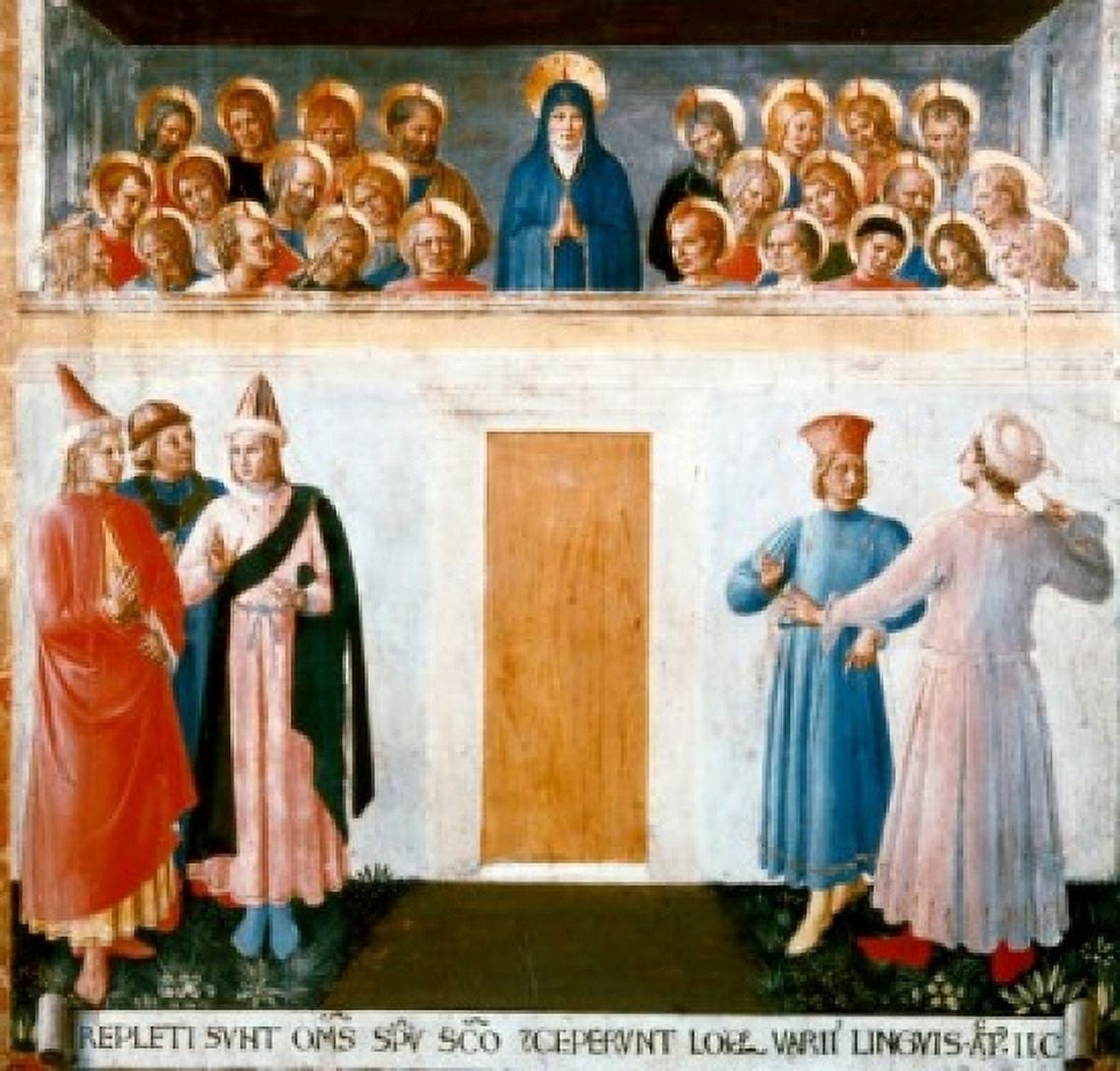 Descent of the Holy Ghost by Fra Angelico (ca1395-1455) Canvas Art - Fra Angelico (24 x 36)