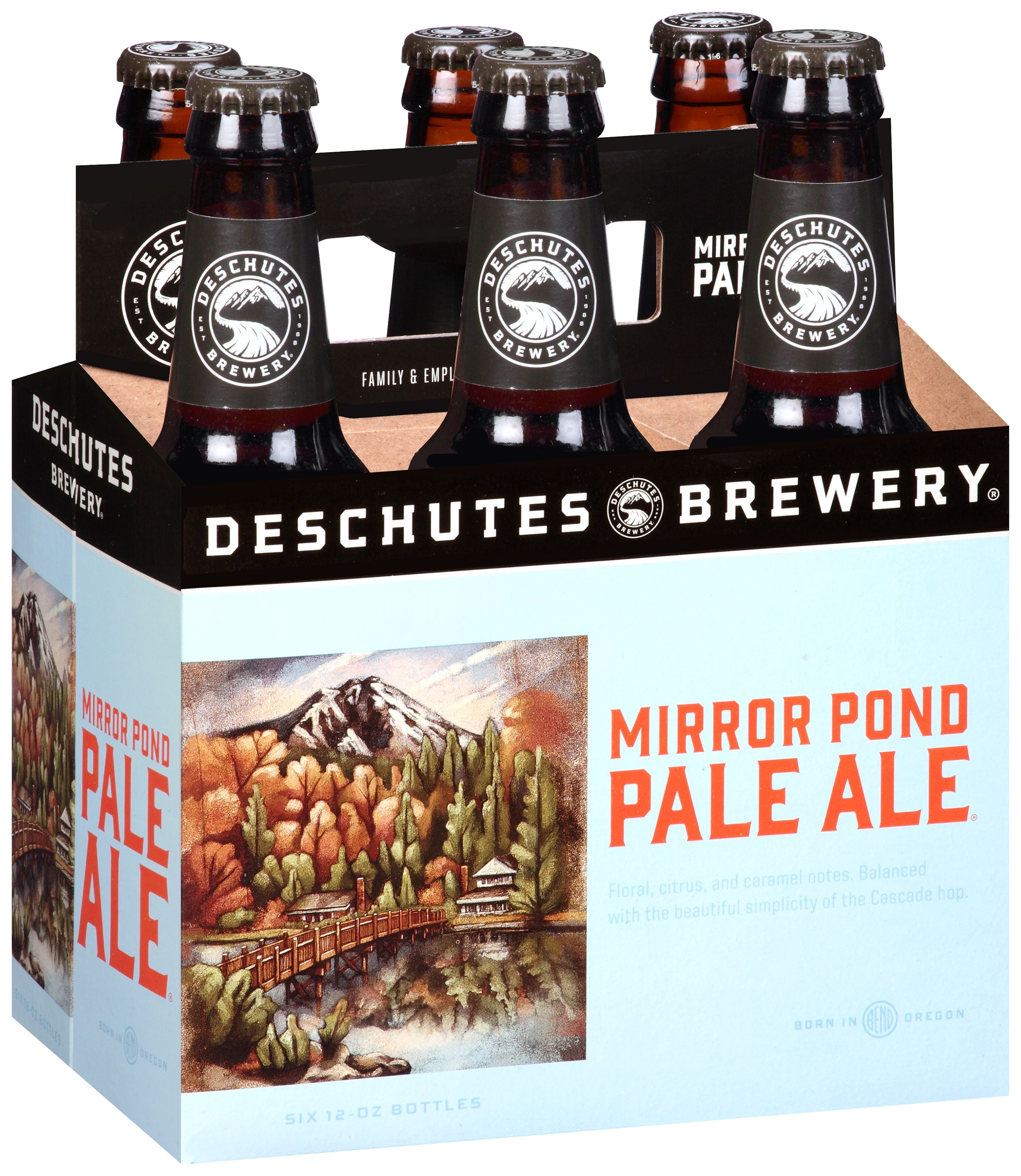 Deschutes Mirror Pond Pale Ale Craft Beer, 6 Pack, 12 fl oz Bottles, 5.0% ABV