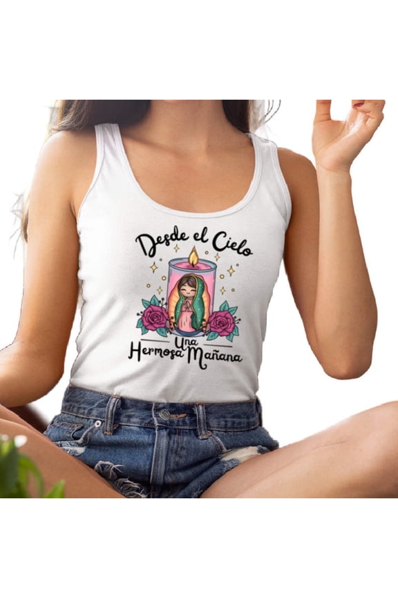Desde El Cielo Virgencita Tank Top, White, Karla Giselle