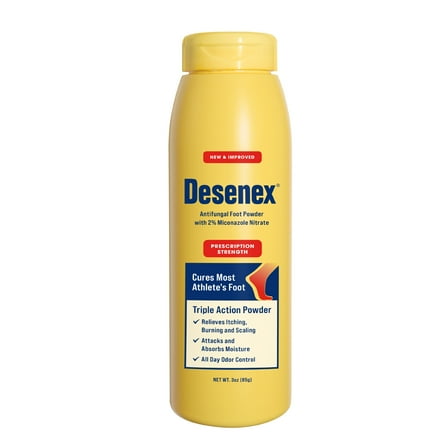 Desenex Anti-Fungal Foot Powder, Cures Most Athlete’s Foot, 2% Miconazole Nitrate, 3oz, 1 Pack