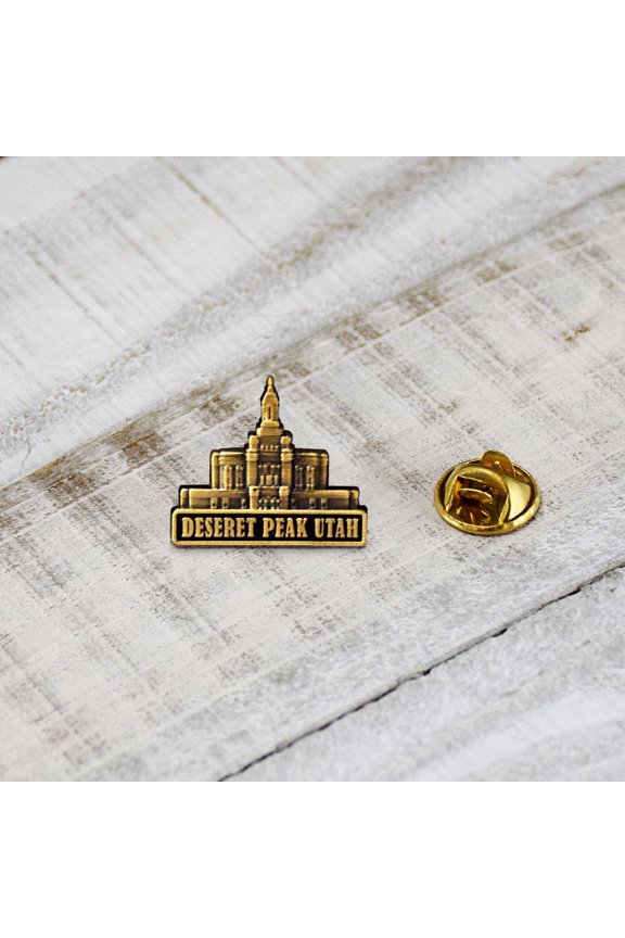 Deseret Peaks Utah Antique Gold Temple Tie Pin by Ringmasters