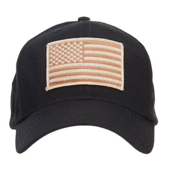 Desert American Flag Patched Cap - Black OSFM