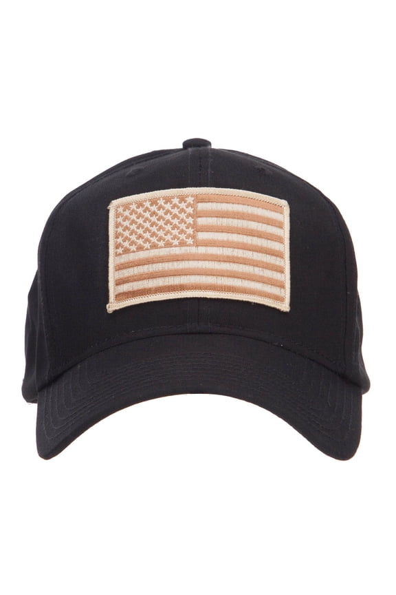 Desert American Flag Patched Cap - Black OSFM