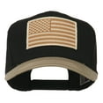 thumbnail image 1 of Desert American Flag Patched Two Tone High Cap - Khaki Black OSFM, 1 of 5