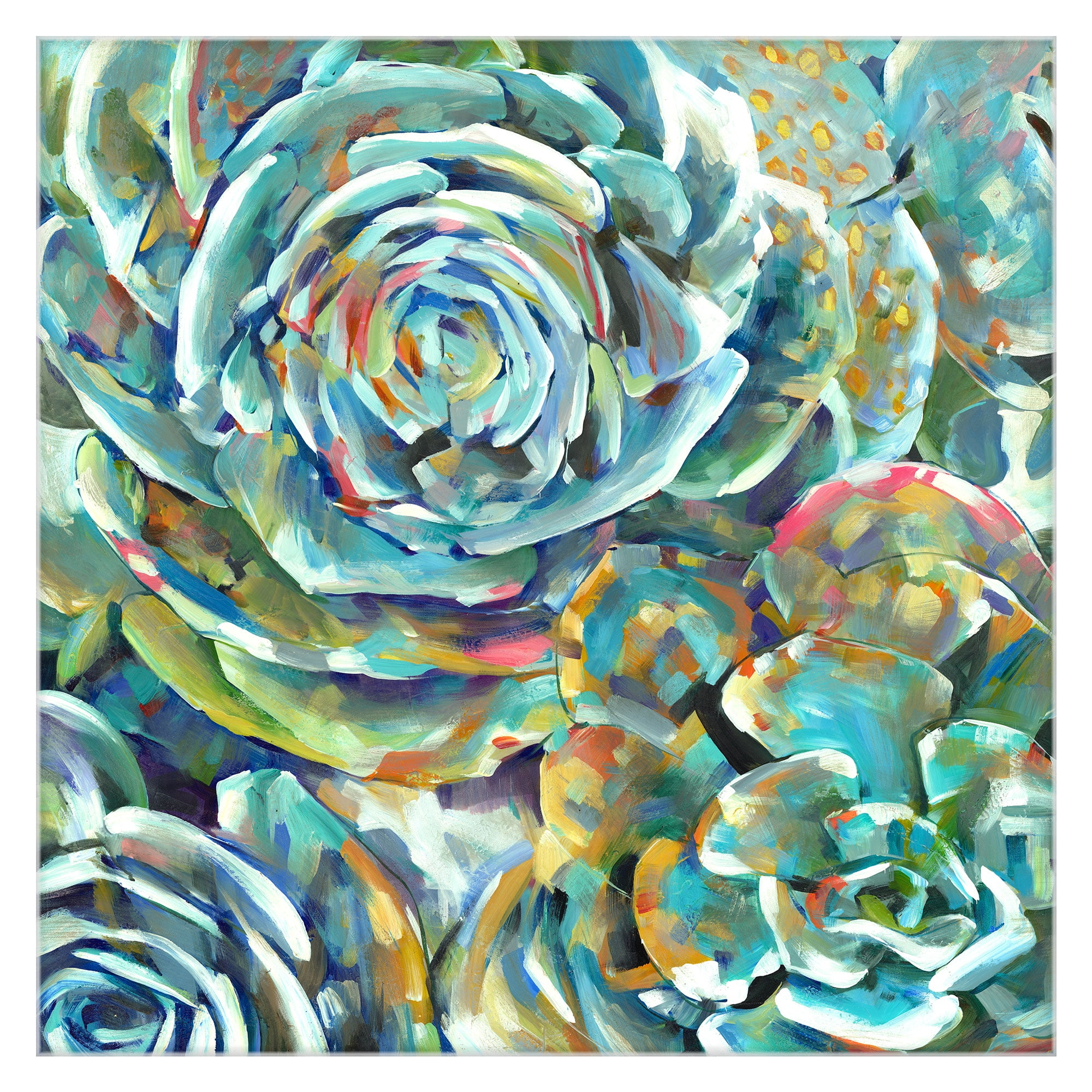 Desert Bloom Soft 24" x 24" Multicolor Canvas Art Print