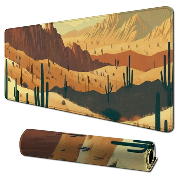 Desert Boho Mouse Pad, Waterproof Rubber Aesthetic Mouse Pad, Boho Desk Decor, Minimalist Desk Accessories, Boho Office Desk Accessories, Boho Office Supplies