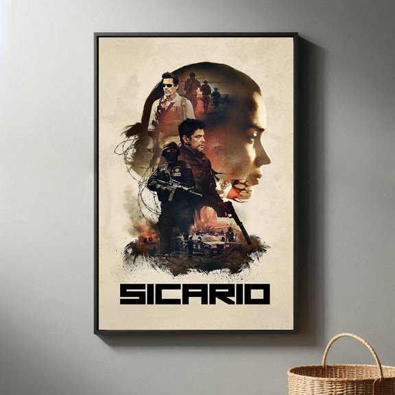 Desert Border Cartel Tactical Thriller Monochromatic Dusk High Quality Cinema Art, Unframed Poster