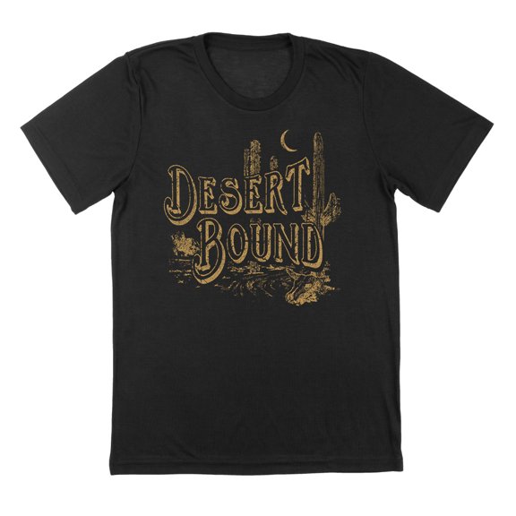 Desert Bound Humor Graphic Black Mens T-Shirt