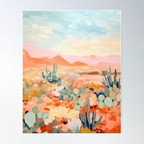 Desert Brush Abstract: Southwestern Landscape Art Poster Wall Art, Modern Wall Decor For Living Room Bedroom, 8x12 UNFRAMED