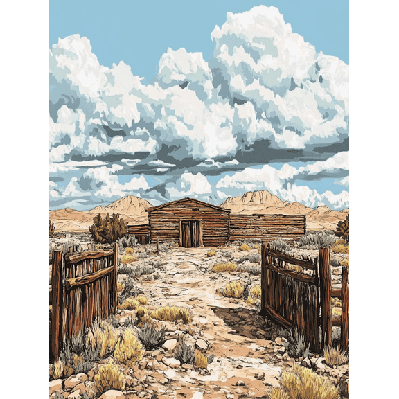 Desert Cabin Canvas Wall Art/PrintSuitable for Living Room Bedroom Office Farmhouse Decor Western Themed Room