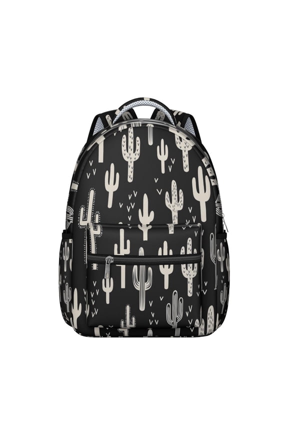 Desert Cactus Art Backpack Retro Succulent and Minimalist Botanical Cactus Design Boho Southwestern Style School Bag