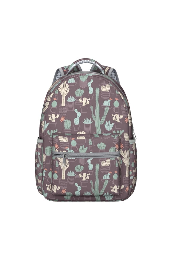 Desert Cactus Art Ergonomic Backpack - Lightweight Daypack with Breathable Shoulder Straps & Waterproof Exterior for College