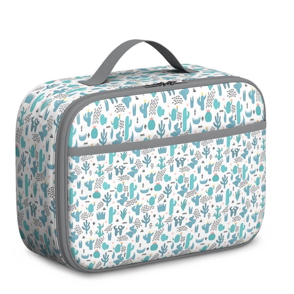 Desert Cactus Art Insulated Lunch Bag - Lightweight, Durable Oxford Cloth, Leakproof Interior for School & Work (Southwestern Succulent & Kawaii Cactus)