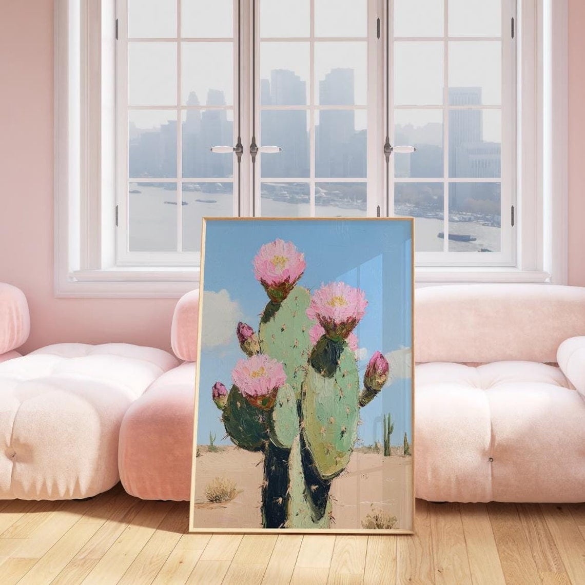 Desert Cactus Art Poster, Trendy Western Wall Decor, Vintage Girly ...