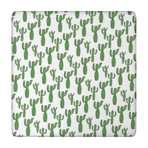 Desert Cactus Art Table Cover - Elastic Fitted Square Tablecloth, Soft & Scratch-Resistant Fabric for Indoor/Outdoor Use