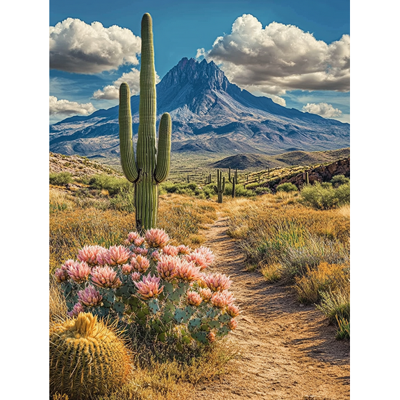 Desert Cactus Landscape Canvas Print/Wall Art Suitable for Living RoomDining Room and Hallway Decoration.