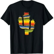 TIOSEBON Desert Cactus Mexican Blanket Serape Style T-Shirt