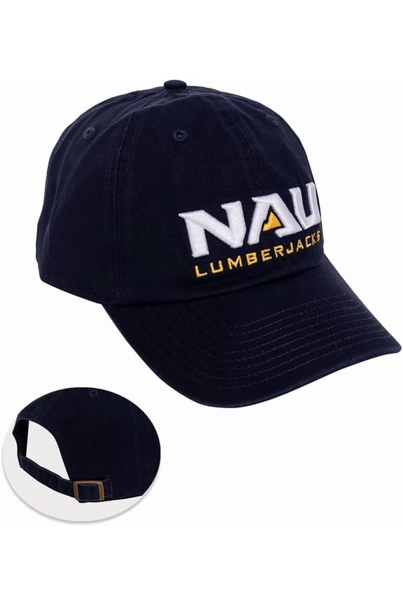 Desert Cactus Northern Arizona University Baseball Hat Lumberjacks Nau Brimmed Embroirderd Cap Adjustable Cloth Strap Adult (Style A) Blue Unisex