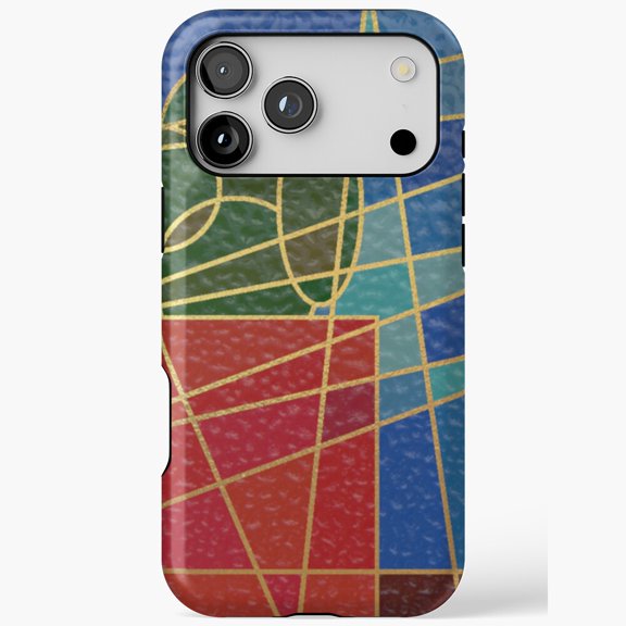 Desert Cactus Stained Glass Art iPhone Case 17 11 12 13 14 15 16 Pro Max