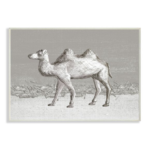Desert Camel Animal Gray Design Oversized Wall Plaque Art by Ziwei Li