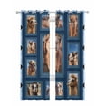 thumbnail image 1 of Desert Camels Sheer Curtains 84 Inch Length 2 Panels Set for Living Room/Bedroom, Wildlife Brown Animals Blue Geometric Kitchen Curtains Grommet Semi-Sheer Curtains Drapes Window Treatments 52"x84"x2, 1 of 7