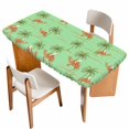 thumbnail image 1 of Desert Camels Table Cloths for 3 Foot Rectangle Tables, Tropical Date Palm Trees Animal Green Patio Waterproof Elastic Fitted Tablecloths, Washable Rectangular Table Cover for Camping, 1 of 8