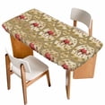thumbnail image 1 of Desert Camels Table Cloths for 5 Foot Rectangle Tables, Tropical Palm Trees Sand Cords Brown Patio Waterproof Elastic Fitted Tablecloths, Washable Rectangular Table Cover for Camping, 1 of 8