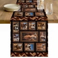 thumbnail image 1 of Desert Camels Table Runner - 90 Inch Long Brown Wildlife Farmhouse Animals Rustic Cotton and Linen Blended Dress Scarves Farmhouse Table Runner for Kitchen Dining, Coffee Table, 13" x 90", 1 of 8