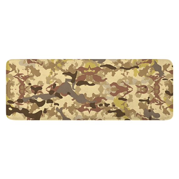 Desert Camo Beige Pattern Kitchen Rug Mat,Kitchen Runner Rugs Non Skid Washable,Decorative Kitchen Floor Mats for Kitchen,Sink,Laundry,17"x47.2"