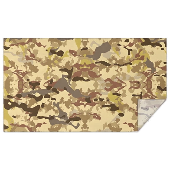Desert Camo Beige Pattern Rectangle Tablecloth 60"x102",Waterproof Polyester Rectangle Table Cloth, Wipeable Spillproof Polyester Tablecloth for Dining, Camping, Indoor and Outdoor