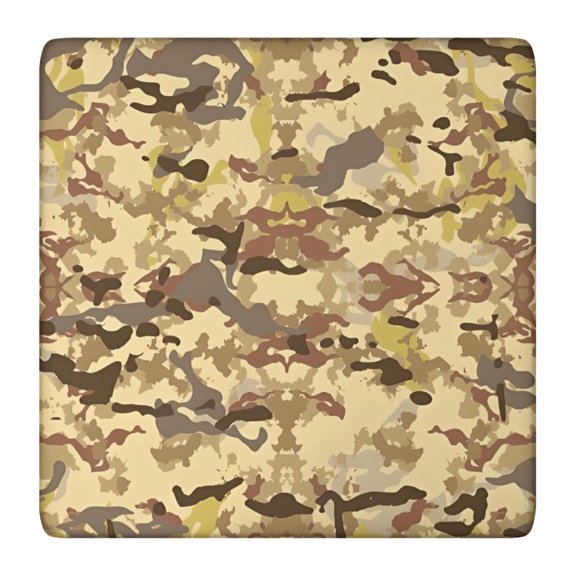 Desert Camo Beige Pattern Square Fitted Tablecloth with Elastic Edge,Square Table Cover,Washable Elastic Table Cover for Home Kitchen Party Decor 36"x36"