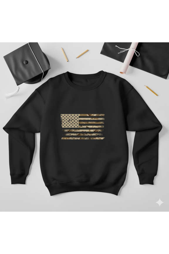 Desert Camo Flag Military Desert Pattern Tactical Pride Sweatshirt, up to size 5XL