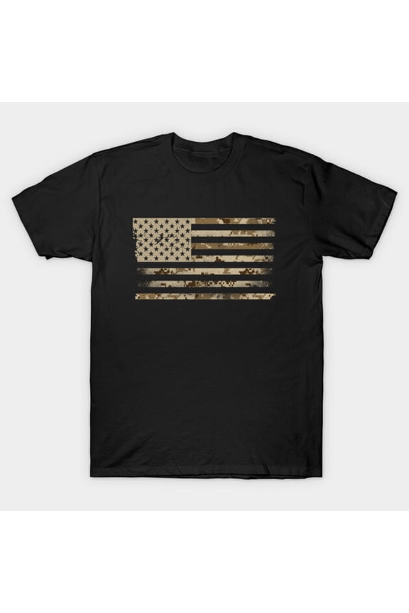 Desert Camo Flag Military Patriotic Graphic G8108 Unisex T-Shirt, Up to Size 5XL
