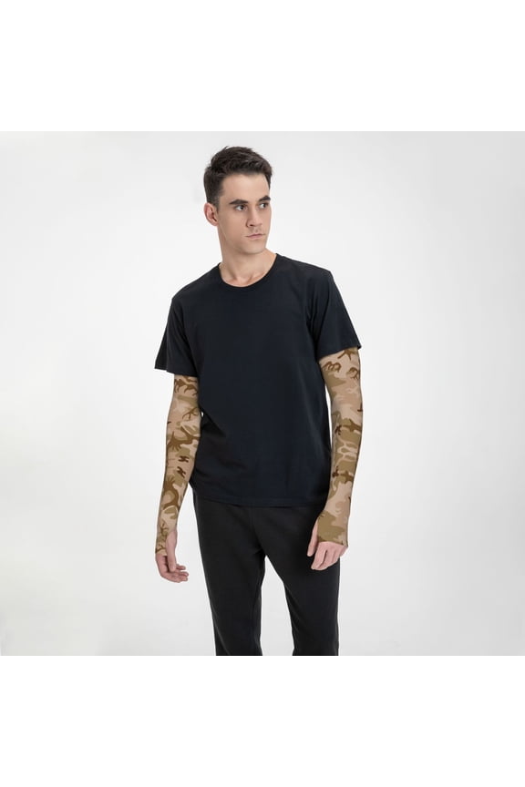 Desert Camouflage Cooling Sleeves Sun Protection Arm Sleeves With Thumb Hole For Women Men