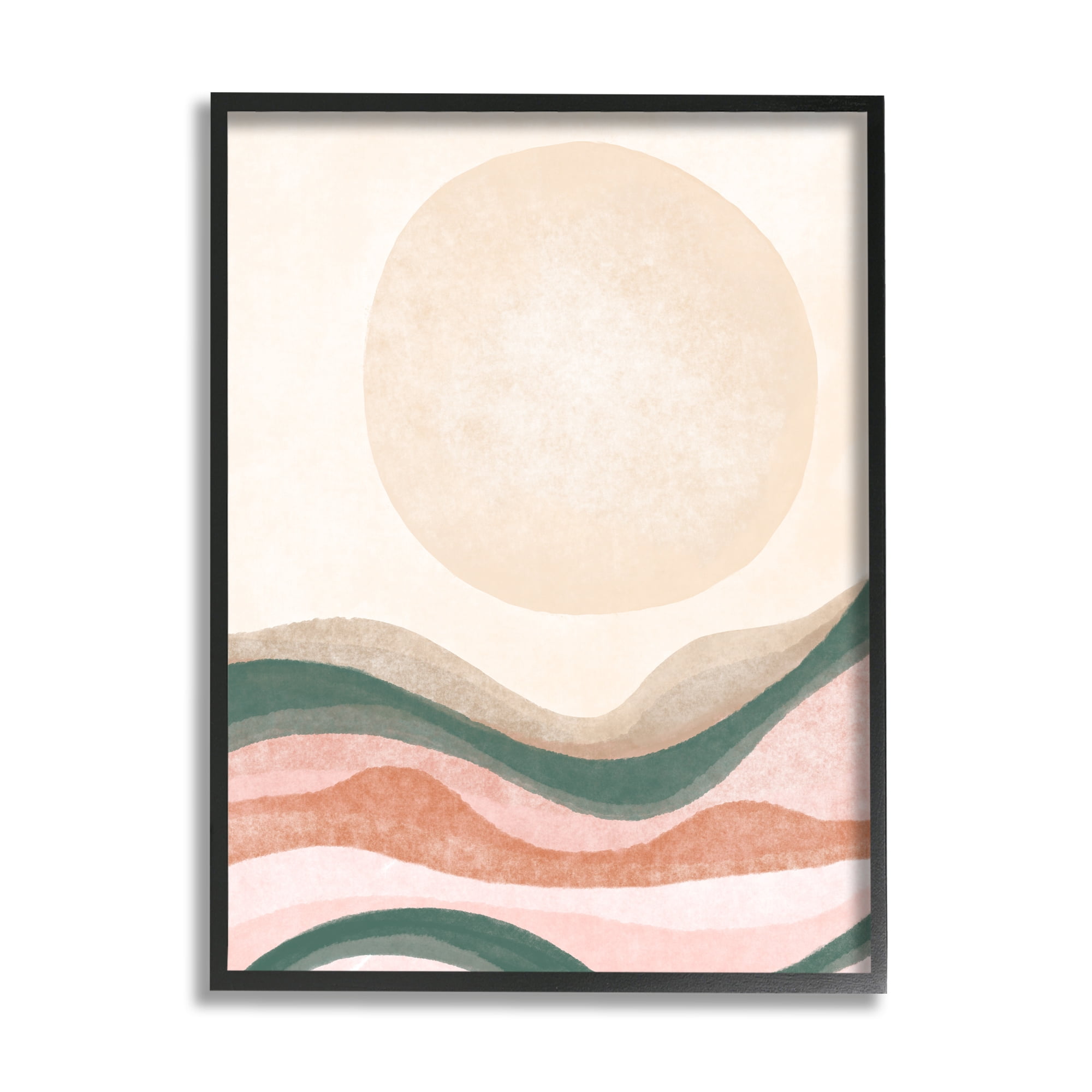 Desert Canyon Abstract Landscape Full Sun Soft Neutrals 11 in x 14 in Framed Painting Art Prints, by Stupell Home Décor