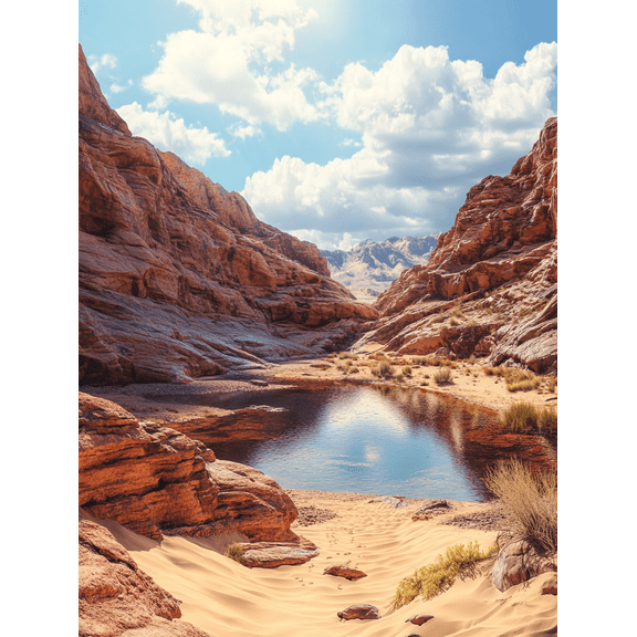 Desert Canyon Oasis Canvas Wall Art Perfect for Living Room Bedroom Office Yoga Studio and Meditation Room Decoration.