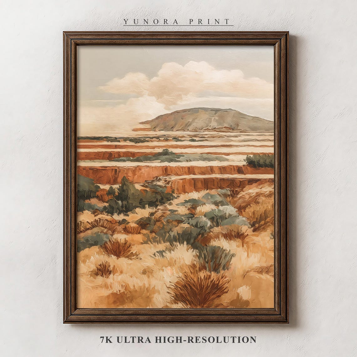 Desert Canyon View Art, Earth Tone Landscape Poster, Wall Decor ... - Earth Tone Landscape Canvas
