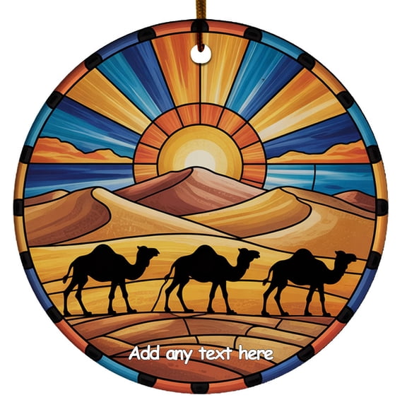 Desert Caravan Ornament Unique Personalized Christmas 2025 Gift for Travel Enthusiasts, Families, Friends and Couples
