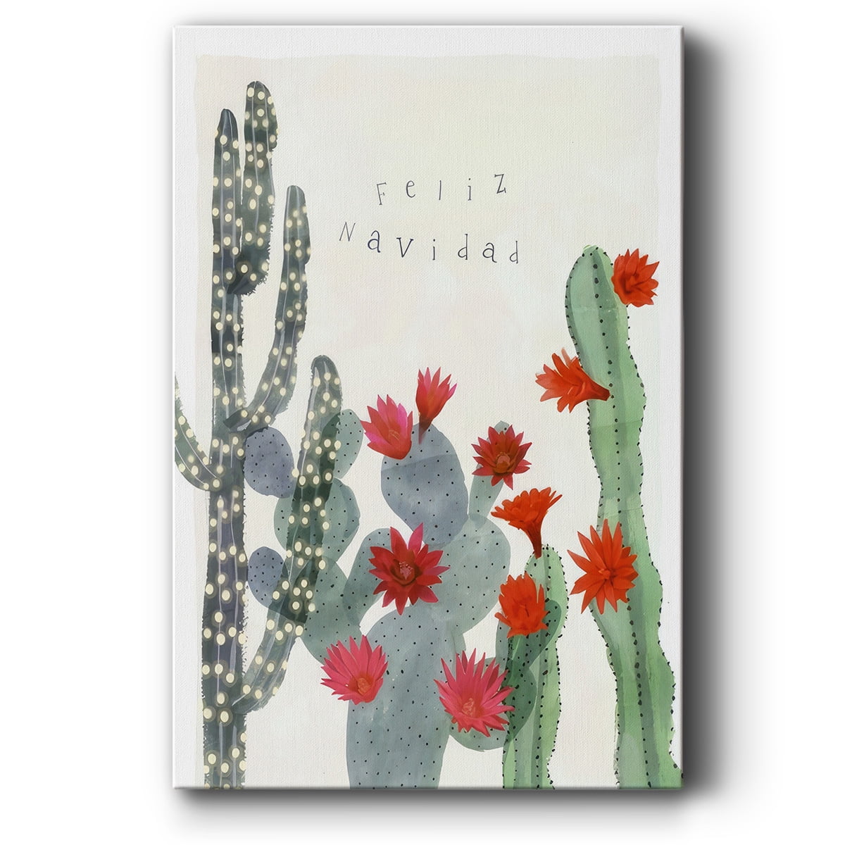 Desert Christmas Cactus II- Gallery Wrapped Canvas